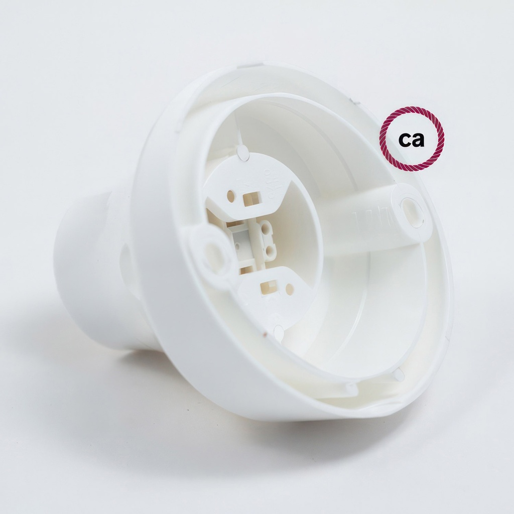 45° thermoplastic wall or ceiling lamp holder, E27 – White – photo 2