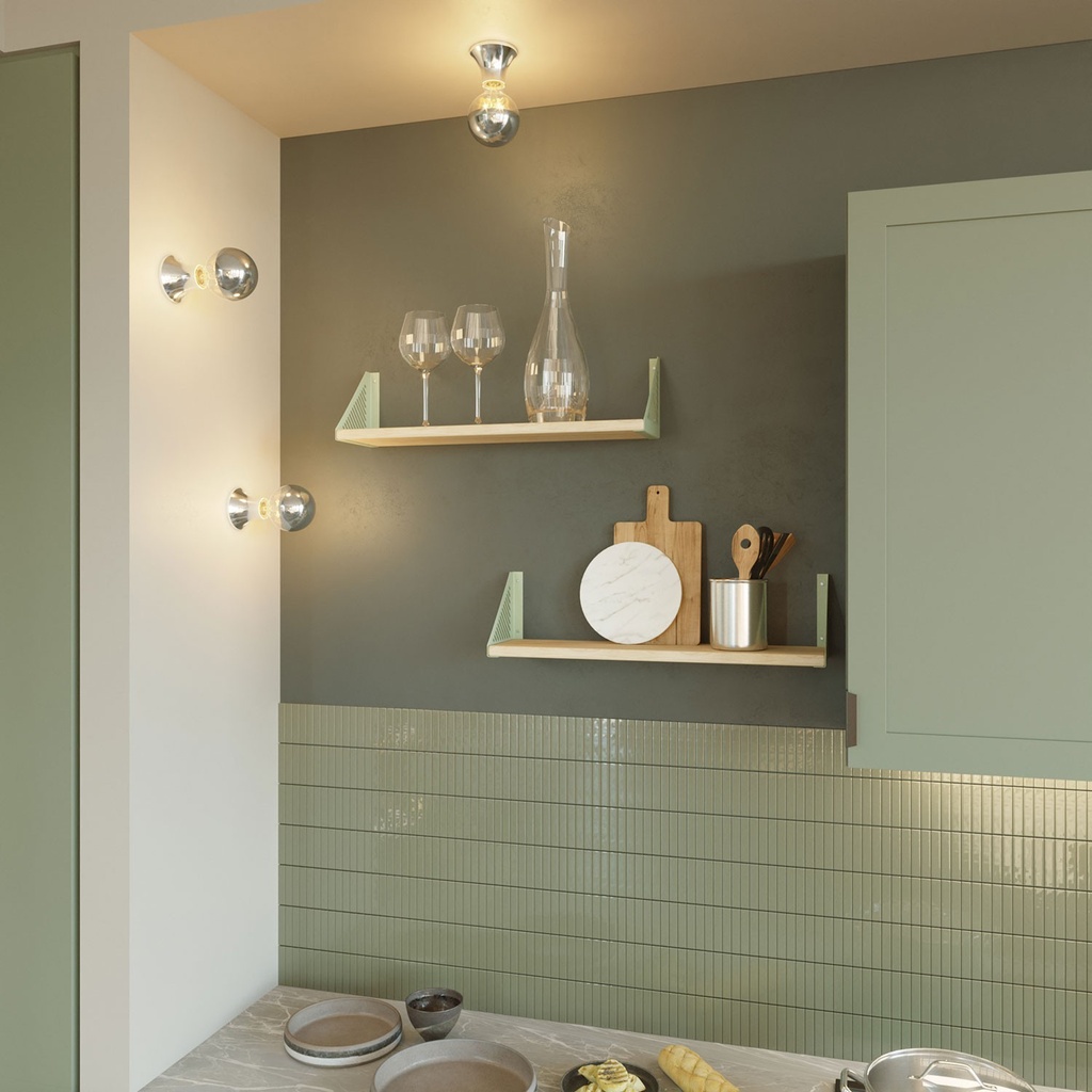 Metallisierte E27-Lampenfassung für Wand oder Decke – Chrom – Foto 2