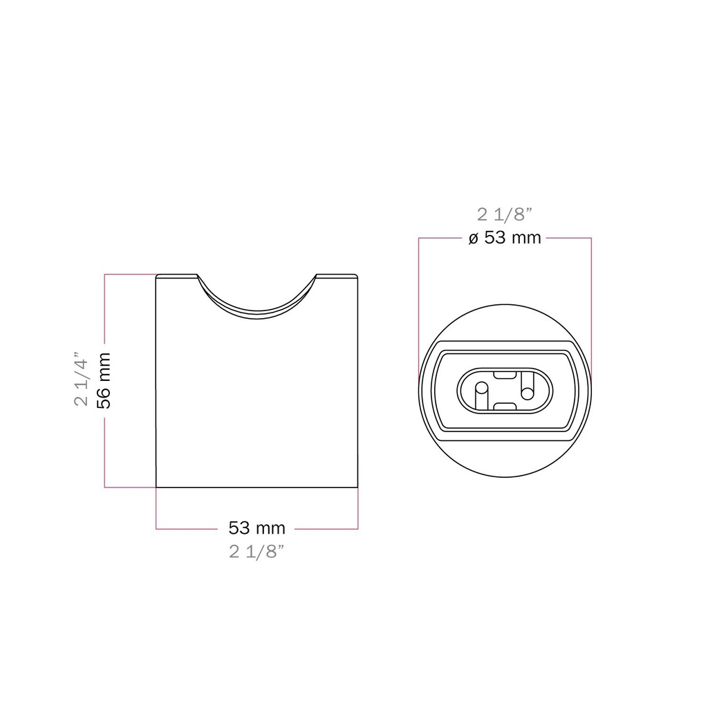 Douille S14d en métal pour mur ou plafond – Titane satiné – photo 5