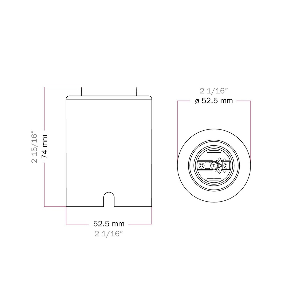 Metal Spostaluce E27 lamp holder for wall or ceiling installation – Brushed titanium – photo 5