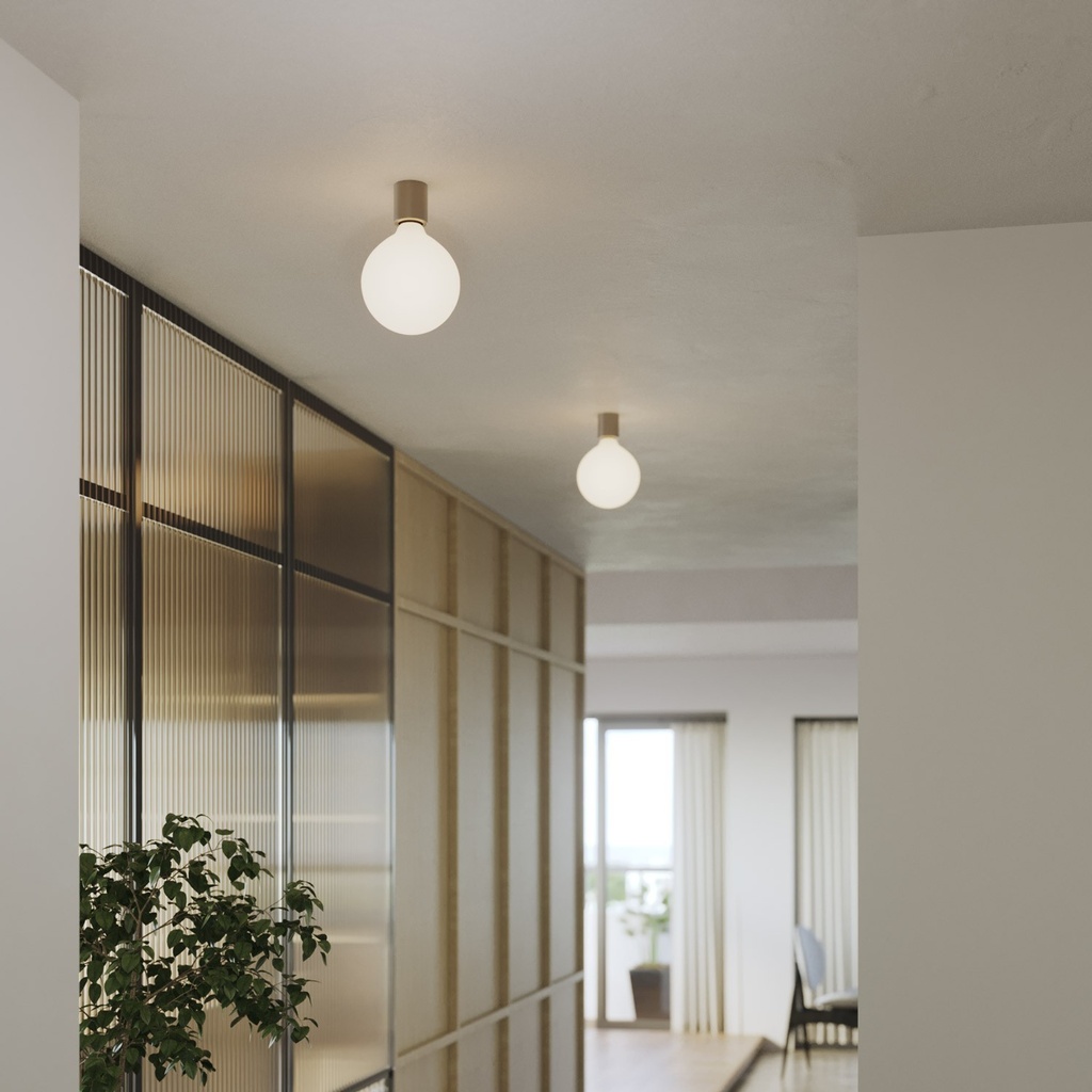 Douille E27 en métal pour mur ou plafond – Titane satiné – photo 3