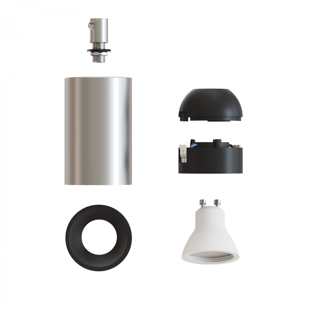 Faretto GU10 Spotlight LED Bispot con corpo in titanio satin 1