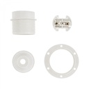 Douille E27 en thermoplastique avec jupe semi-filetée et bague – Blanc – photo 2