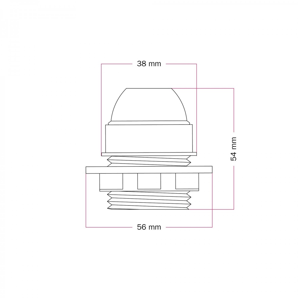 Portalampada E27 in termoplastica con camicia semifilettata, con terra e ghiera – foto 5