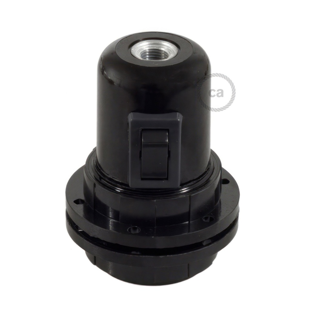 Kit portalampada E27 in bakelite con doppia ghiera per paral 1