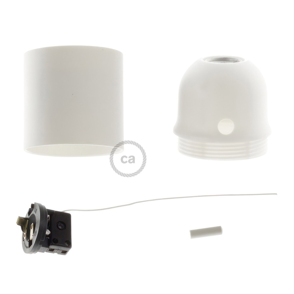 Kit douille E27 en thermoplastique avec interrupteur à tirette – Blanc – photo 3