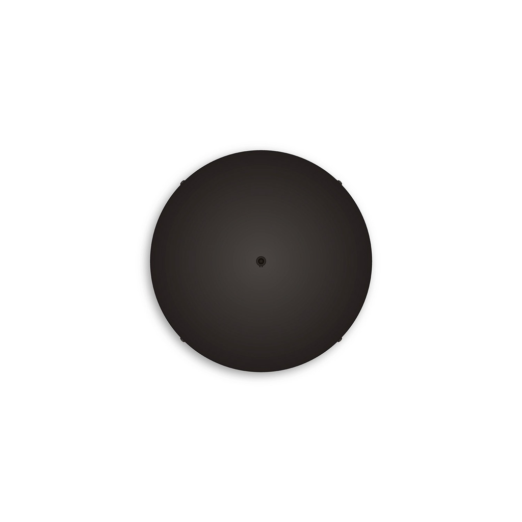 Round aluminium ceiling canopy Ø 30 cm with mounting bracket and earth cable, 1 front cable entry – Black, No side holes – photo 2