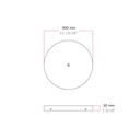 Round aluminium ceiling canopy Ø 30 cm with mounting bracket and earth cable, 1 front cable entry – Black, No side holes – photo 5