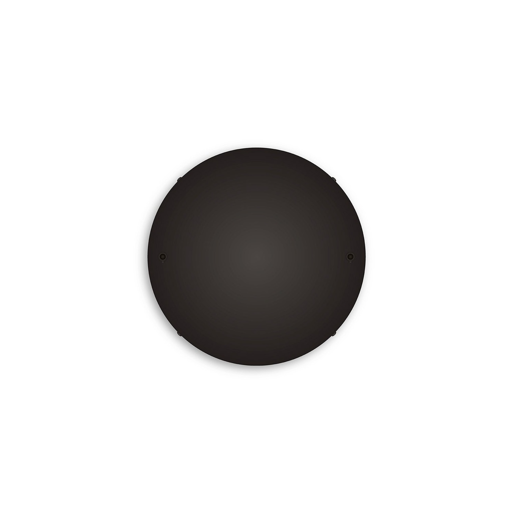 Round aluminium ceiling rose Ø 30 cm with mounting bracket and earth cable, 2 front cable entries – black, No side holes – photo 2