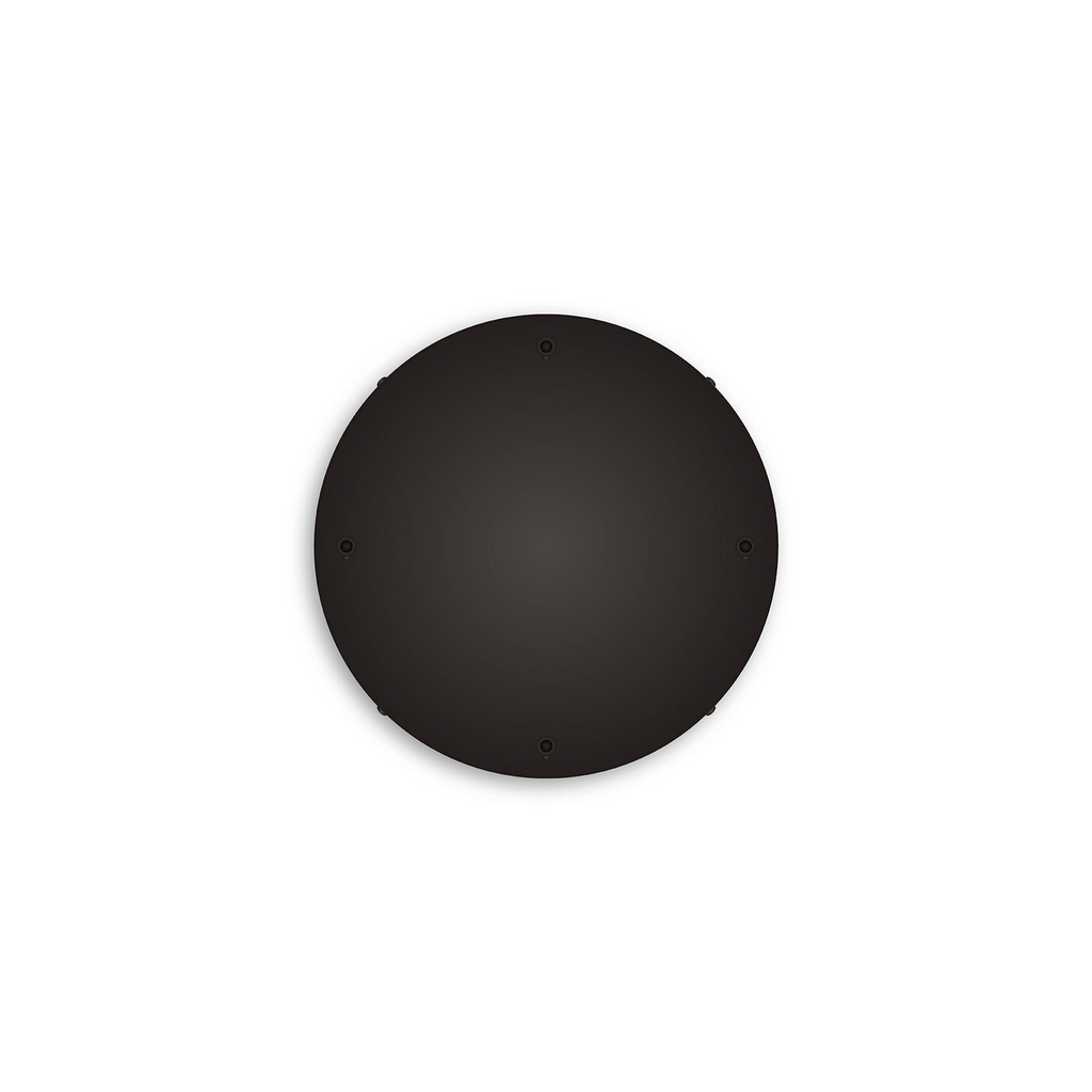 Round aluminium ceiling rose Ø 30 cm with mounting bracket and earth cable, with 4 front holes – Black, No side holes – photo 2