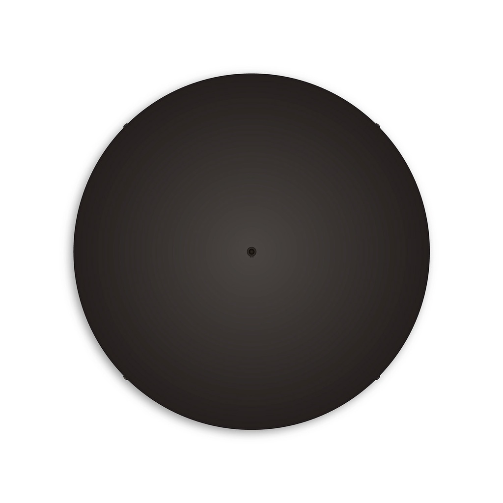 Round aluminium ceiling rose Ø 50 cm with mounting bracket and earth cable, 1 front cable entry – black, No side holes – photo 2