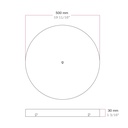 Round aluminium ceiling rose Ø 50 cm with mounting bracket and earth cable, 1 front cable entry – black, No side holes – photo 5