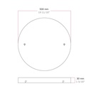 Rosace ronde en aluminium Ø 50 cm avec étrier et câble de terre, avec 2 trous frontaux – Noir, Aucun – photo 5