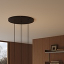 Rosace ronde en aluminium Ø 50 cm avec support, 3 trous frontaux alignés – Noir, Aucun trou latéral – photo 3
