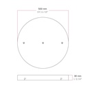 Rosace ronde en aluminium Ø 50 cm avec support, 3 trous frontaux alignés – Noir, Aucun trou latéral – photo 5