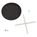Rosone rotondo in alluminio Ø 50 cm con staffa e cavo di messa a terra, con 4 fori frontali – Nero, Nessuno – foto 4
