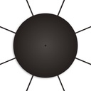 Rosace ronde en aluminium Ø 50 cm avec support de fixation et câble de terre, avec 8 entrées de câble latérales – Noir – photo 2