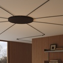 Rosace ronde en aluminium Ø 50 cm avec support de fixation et câble de terre, avec 8 entrées de câble latérales – Noir – photo 3