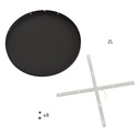 Rosace ronde en aluminium Ø 50 cm avec support de fixation et câble de terre, avec 8 entrées de câble latérales – Noir – photo 4
