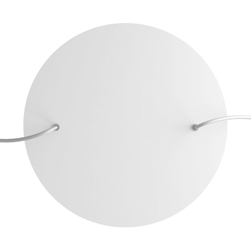Round XXL Rose-One ceiling rose, 400 mm diameter, with 2 holes and 4 side holes – White, Matt white – photo 2