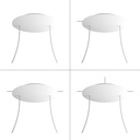 Round XXL Rose-One ceiling rose, 400 mm diameter, with 2 holes and 4 side holes – White, Matt white – photo 3
