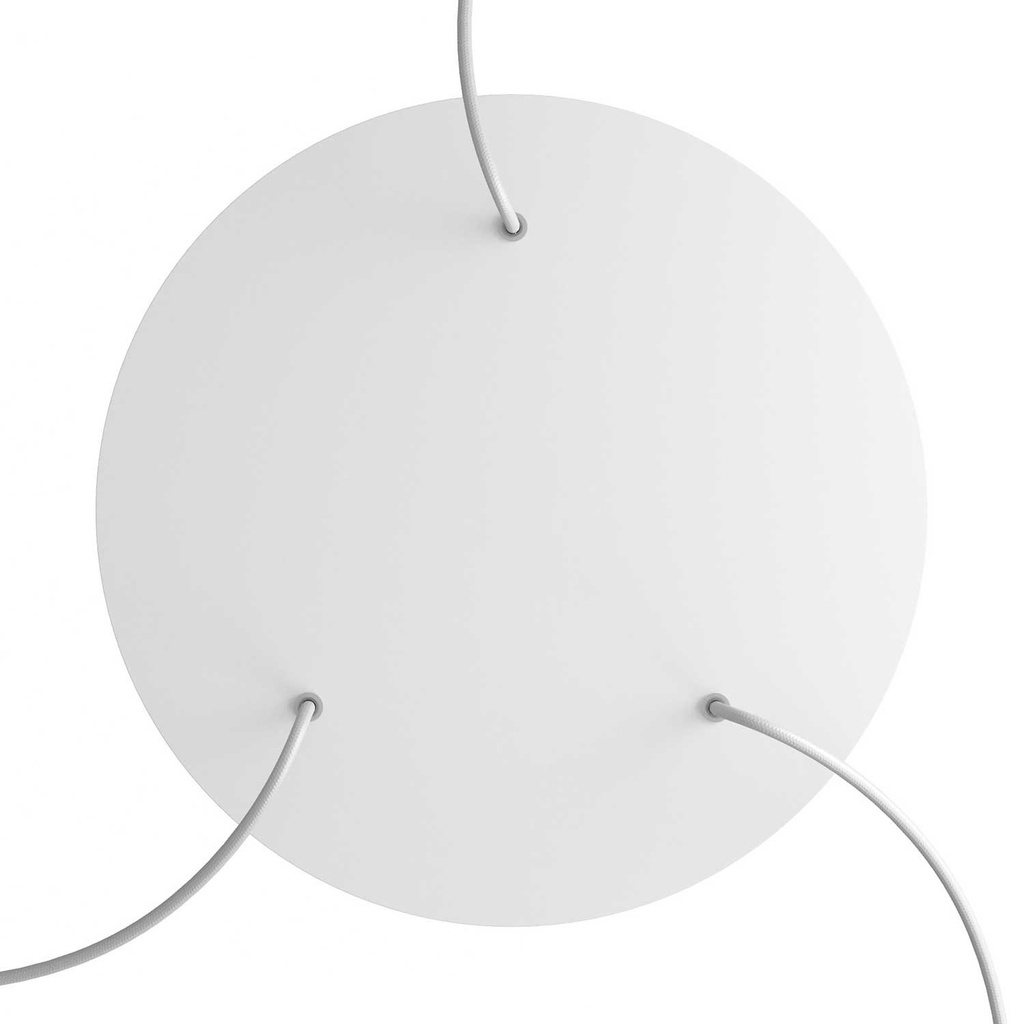 Rosone XXL Rose-One rotondo, Ø 400 mm, con 3 fori e 4 fori laterali – Bianco opaco, Bianco – foto 2