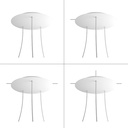 Rosone XXL Rose-One rotondo, Ø 400 mm, con 3 fori e 4 fori laterali – Bianco opaco, Bianco – foto 3