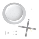 Rosone XXL Rose-One rotondo, Ø 400 mm, con 3 fori e 4 fori laterali – Bianco opaco, Bianco – foto 7