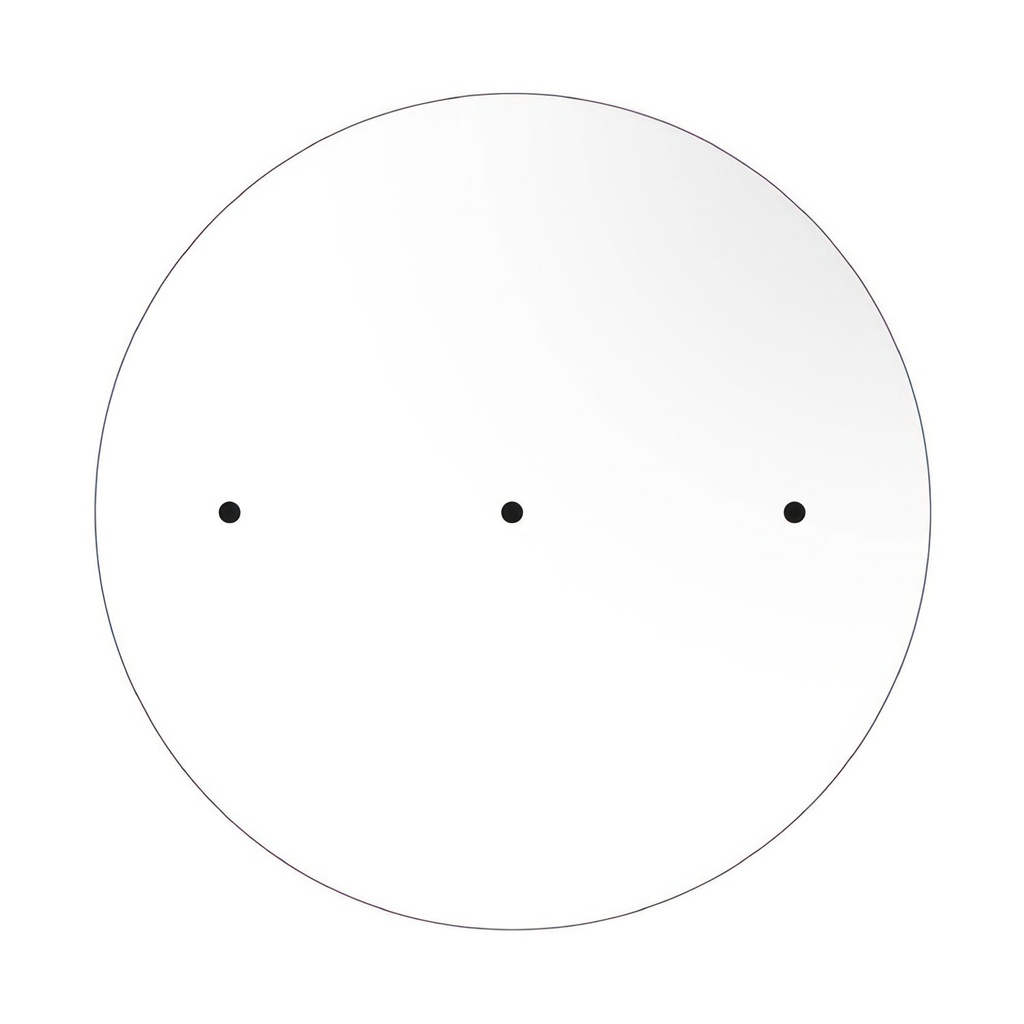 Kit rosace XXL Rose-One ronde, 400 mm, avec 3 trous alignés et 4 trous latéraux – Blanc, Blanc mat – photo 6