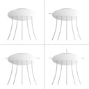Round XXL Rose-One ceiling rose kit, 400 mm, with 5 in-line holes and 4 side holes – White, Matt white – photo 3