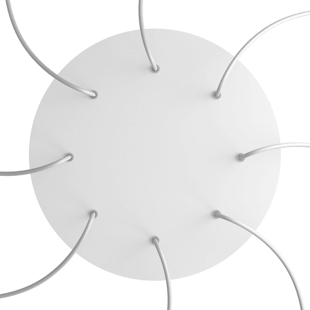 Round XXL Rose-One ceiling rose, diameter 400 mm with 8 holes and 4 side holes – White, Matt white – photo 2