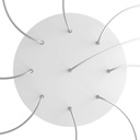 Round XXL Rose-One ceiling rose kit with 9 holes and 4 side holes, 400 mm – White, Matt white – photo 2