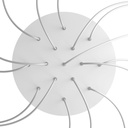 Round XXL Rose-One ceiling rose kit, 400 mm diameter, with 15 holes and 4 side holes – White, Matt white – photo 2