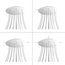 Round XXL Rose-One ceiling rose kit, 400 mm diameter, with 15 holes and 4 side holes – White, Matt white – photo 3