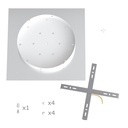 Rosone XXL Rose-One quadrato, 400 mm con 1 foro e 4 fori laterali – Bianco, Bianco opaco – foto 6