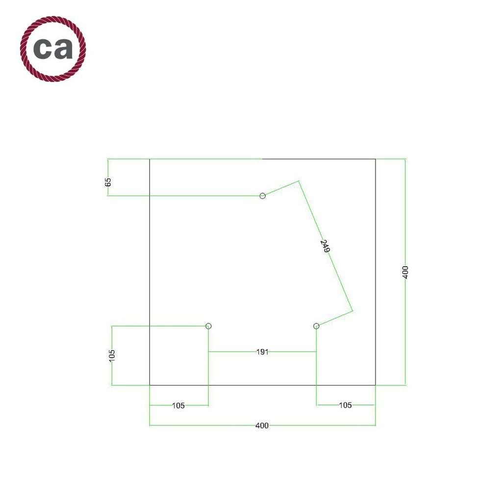 Kit de rosace XXL Rose-One carrée, 400 mm, à 3 trous et 4 trous latéraux – Blanc, Blanc mat – photo 7
