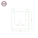 Square XXL Rose-One ceiling rose kit, 400 mm with 3 in-line holes and 4 side holes – White, Matt white – photo 7