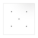 Square XXL Rose-One ceiling rose kit, 400 mm with 5 holes and 4 side holes – White, Matt white – photo 5