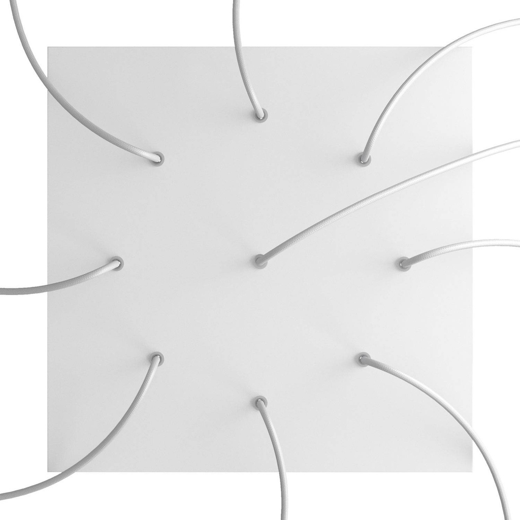 Rosace XXL Rose-One carrée, 400 mm avec 9 trous et 4 trous latéraux – Blanc, Blanc mat – photo 2