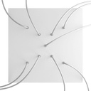 Kit de rosace XXL Rose-One carrée, 400 mm, à 9 trous en X et 4 trous latéraux – Blanc, Blanc mat – photo 2
