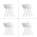 Kit de rosace XXL Rose-One carrée, 400 mm, à 9 trous en X et 4 trous latéraux – Blanc, Blanc mat – photo 3