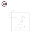 Kit de rosace XXL Rose-One carrée, 400 mm, à 9 trous en X et 4 trous latéraux – Blanc, Blanc mat – photo 7