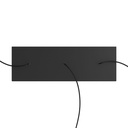 Rosace XXL Rose-One rectangulaire à 3 trous en ligne et 6 trous latéraux, 675 x 225 mm – Blanc, Dibond noir mat – photo 2