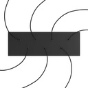 XXL Rose-One rectangular ceiling rose with 7 holes and 6 side holes, 675 x 225 mm – White, Matt black Dibond – photo 2