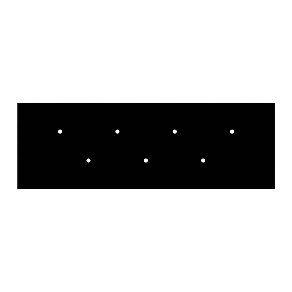 XXL Rose-One rectangular ceiling rose with 7 holes and 6 side holes, 675 x 225 mm – White, Matt black Dibond – photo 4