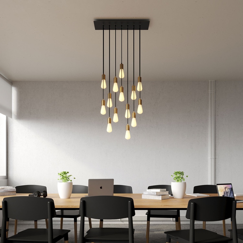 Rosone XXL Rose-One rettangolare a 14 fori e 6 fori laterali, dimensioni 675 x 225 mm – Bianco, Dibond nero opaco – foto 3