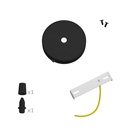 Mini metal cylindrical ceiling rose kit with switch – Black – photo 3