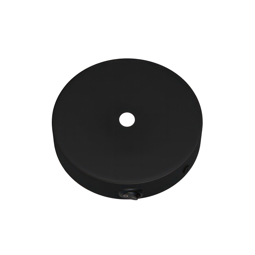 Mini metal cylindrical ceiling rose kit with switch – Black – photo 4