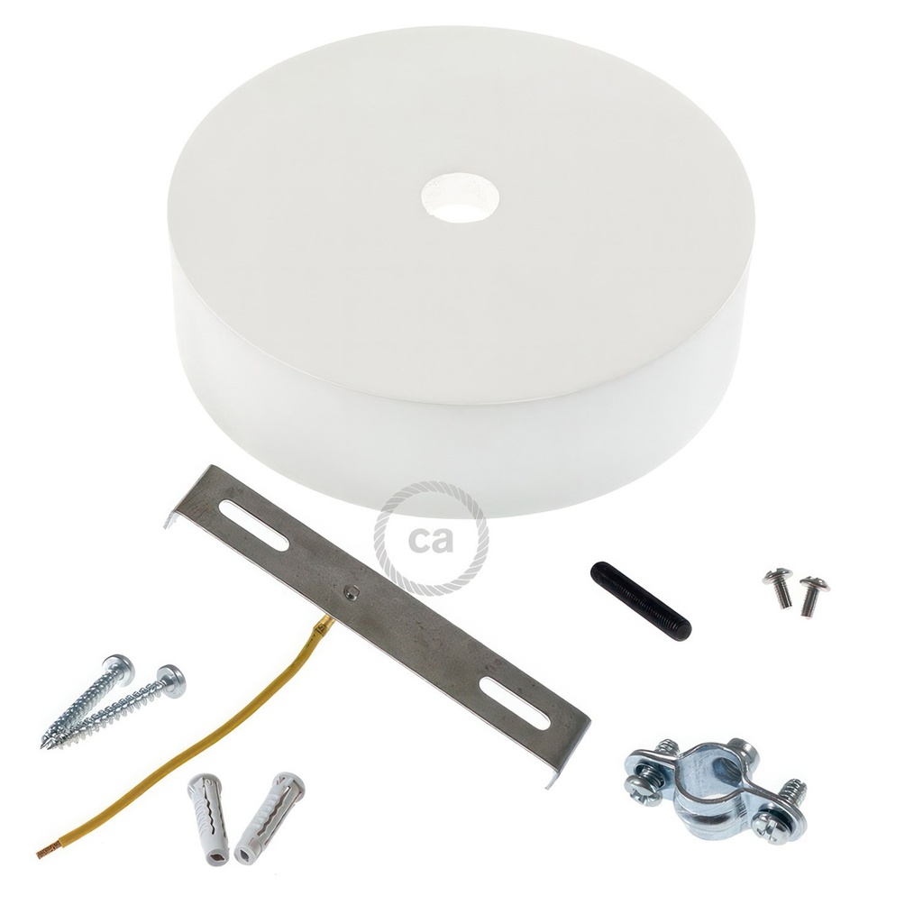 Wooden ceiling rose kit for XL cord – White – photo 2