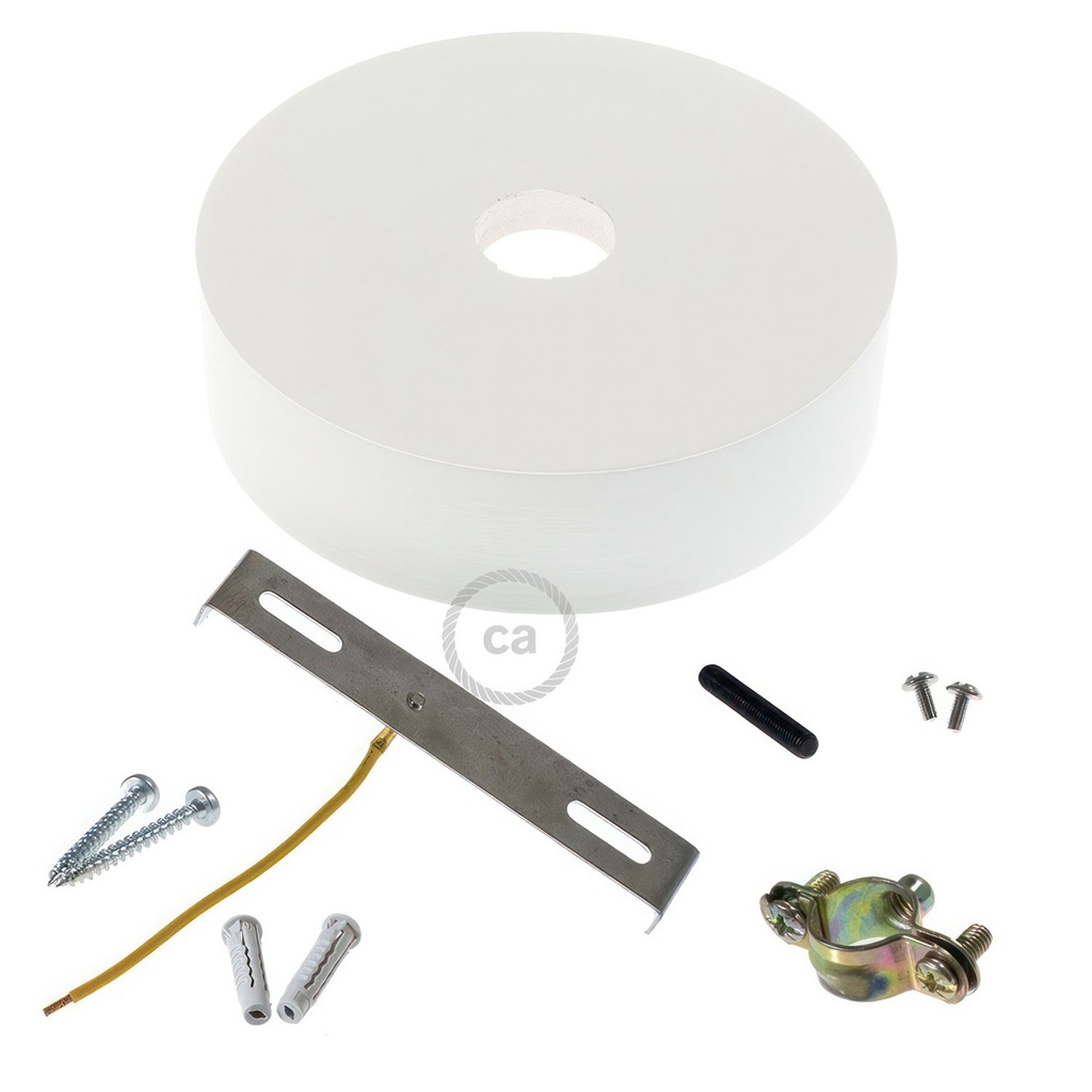 Kit rosace en bois pour cordon 2XL – Blanc – photo 2